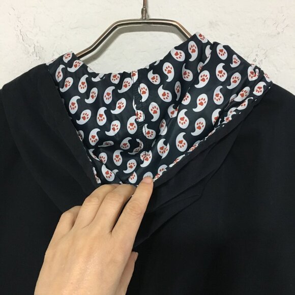 Paul & Joe Sister Reversible Hooded Jacket Zip Up Black Womens 38 - Picture 8 of 16